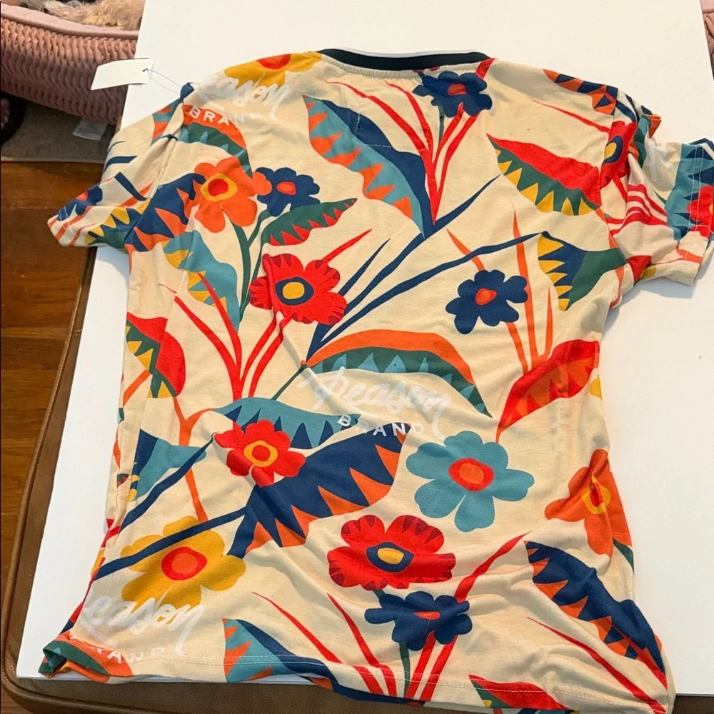 Reason Men's Floral Short Sleeve Tee - Red, Blue, Orange - Picture 4 of 4
